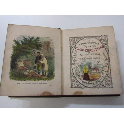 66 - BYRON'S WORKS, 7 early 19th Century leather bound volumes, together with Cousin Minnie's Tales of Yo... 