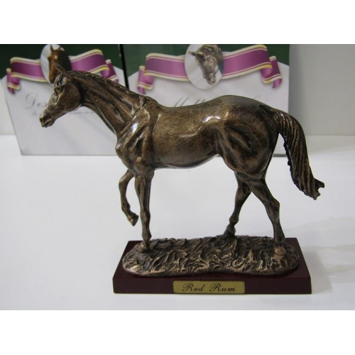 79 - ATLAS HORSE RACING FIGURES, 4 boxed figures of race horses by Atlas, including Shergar, Red Rum, Des... 