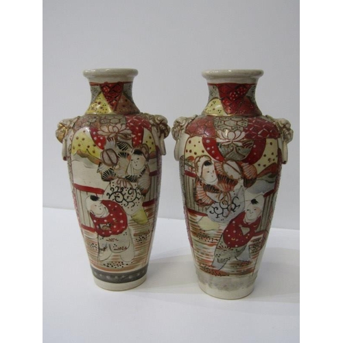 87 - CERAMICS, set of 6 Portmeirion ramekins, pair of oriental vase and 2 lustre glazed vases