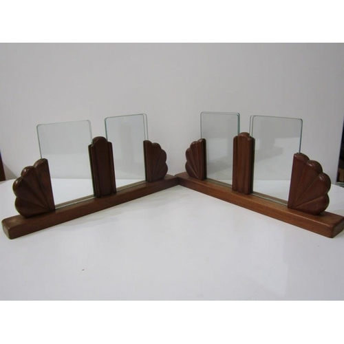 96 - Pair of vintage Art Deco style twin photo frames and a large cut glass vase