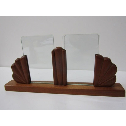 96 - Pair of vintage Art Deco style twin photo frames and a large cut glass vase