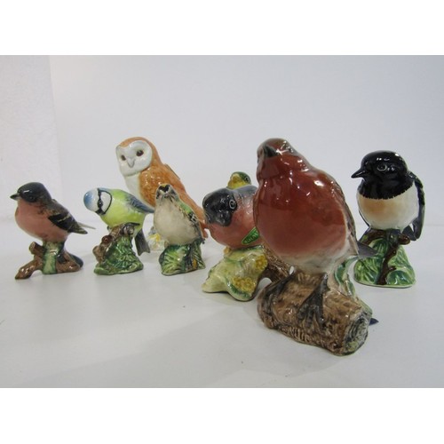 419 - BESWICK BIRDS, Beswick barn owl figure together with a collection of 8 further garden bird figures