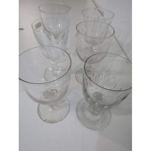 405 - VICTORIAN GLASSWARE, a collection of 6 various Victorian rummers