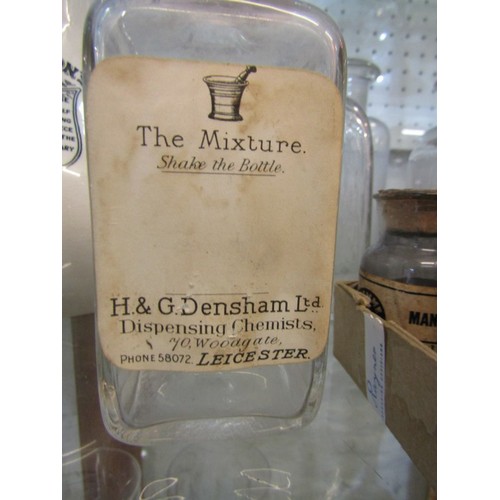 401 - VINTAGE CHEMIST BOTTLES, a collection of vintage Chemist bottles,  including two early examples, tog... 