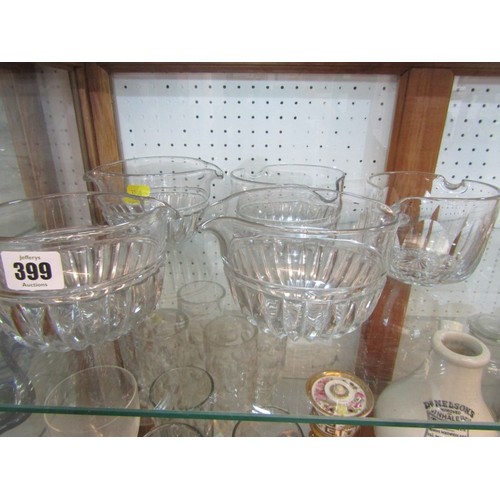 399 - ANTIQUE GLASS, set of 5 antique wine glass coolers