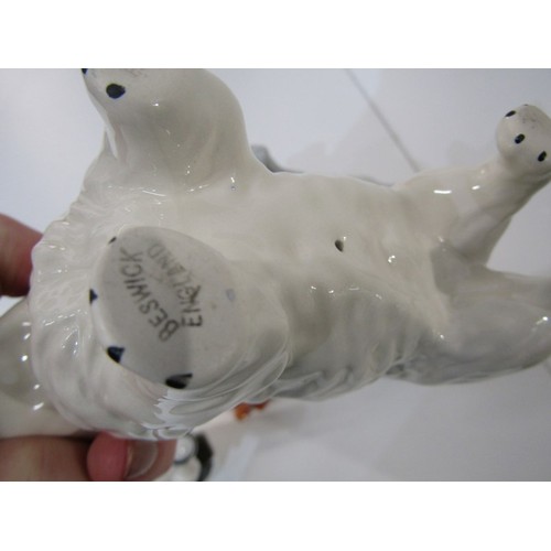 351 - BESWICK, collection of 6 Beswick dogs including a West Highland terrier, setter etc. also a continen... 