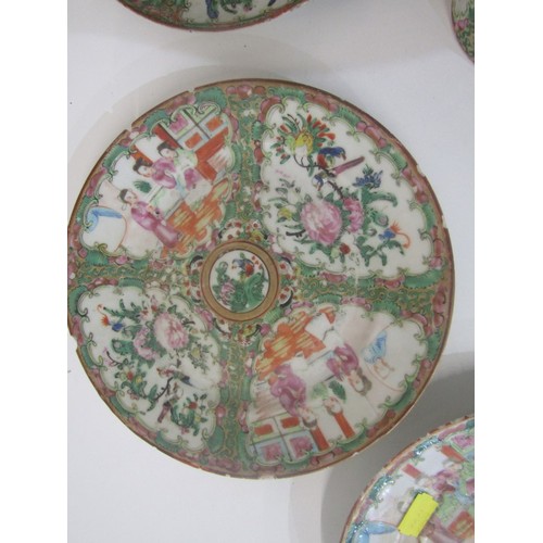 548 - ORIENTAL CERAMICS, selection of Canton famille rose patterned plates and pots