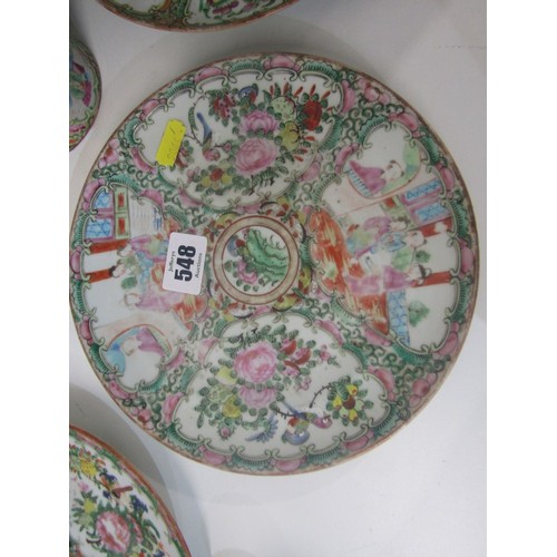 548 - ORIENTAL CERAMICS, selection of Canton famille rose patterned plates and pots