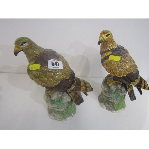 547 - ROYAL DOULTON, 2 Royal Doulton Golden Eagles figures from the bird of prey collection, Crown Staffor... 