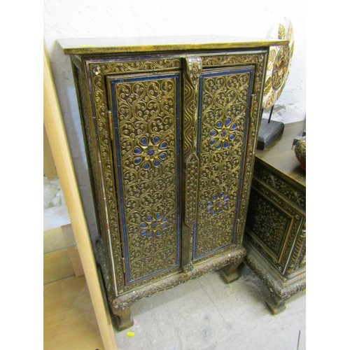 567 - PAIR OF TWIN DOOR EASTERN DESIGN SIDE CABINETS