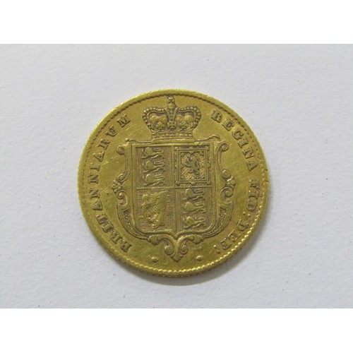 5 - Gold 1849 Victoria ‘shieldback’ half sovereign, London Mint (3.98 grams)