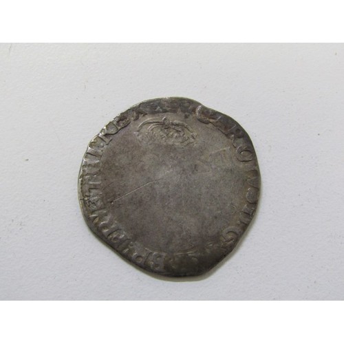 41 - 1635-36 Charles I hammered silver shilling, mintmark: crown, S2791, no inner circles, round garnishe... 