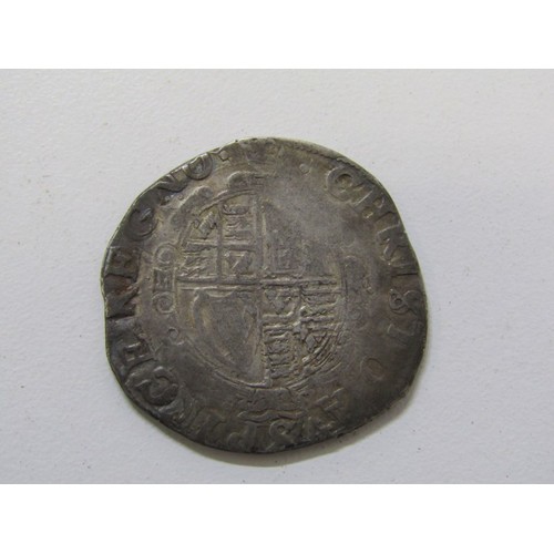 41 - 1635-36 Charles I hammered silver shilling, mintmark: crown, S2791, no inner circles, round garnishe... 