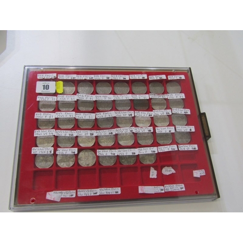 10 - Pre-1947 silver florins x 18 (203 grams) & later florins in mixed grades housed in Lindner tray.    ... 