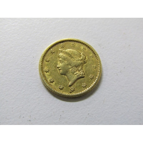 14 - Gold 1851 USA ‘Liberty Head’ 1 Dollar, Philadelphia Mint.