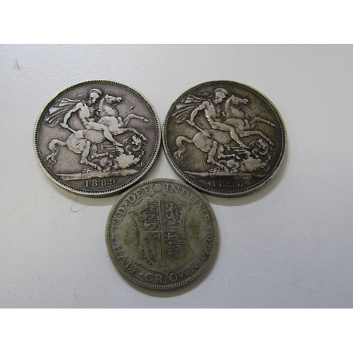 18 - 1889/1896 Victoria silver crowns; 2022 Ascension Islands 70 pence in capsule; 1993 silver 1 pound, c... 