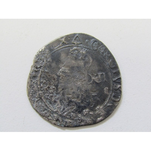 40 - 1639-40 Charles I silver shilling, Briot’s hammered issue, mintmark: triangle, S2862A.  Standard cli... 