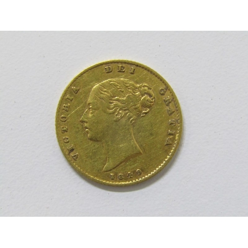 5 - Gold 1849 Victoria ‘shieldback’ half sovereign, London Mint (3.98 grams)