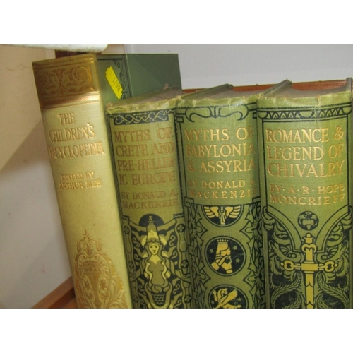 36 - 5 GILT LEATHER BOUND BOOKS AND 7 volumes from series 'Myth and Legend'