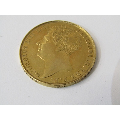 4A - 1823 George IV gold two pounds. ‘Large Bare Head’ with St George & the Dragon on reverse.  Edge insc... 