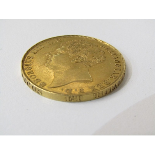 4A - 1823 George IV gold two pounds. ‘Large Bare Head’ with St George & the Dragon on reverse.  Edge insc... 