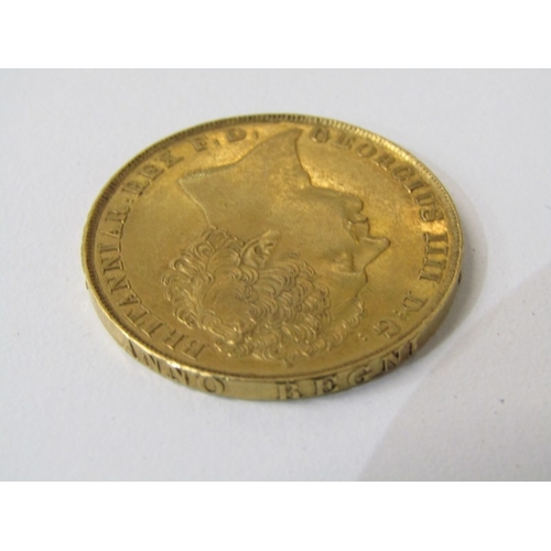4A - 1823 George IV gold two pounds. ‘Large Bare Head’ with St George & the Dragon on reverse.  Edge insc... 