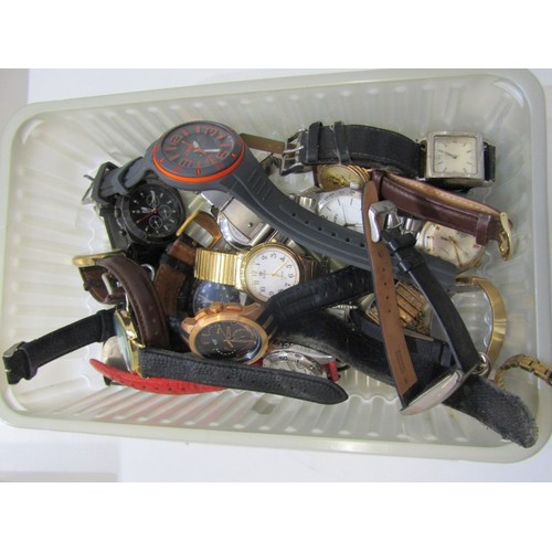 398 - GOOD SELECTION OF GENTS WRIST WATCHES, including Swatch Chronograph, Sekonda, Accurist, Superdry, St... 