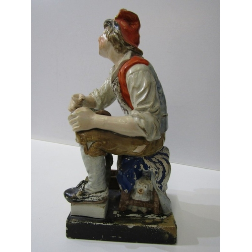 6 - VICTORIAN STAFFORDSHIRE, pair of early square base figures 