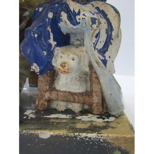 6 - VICTORIAN STAFFORDSHIRE, pair of early square base figures 