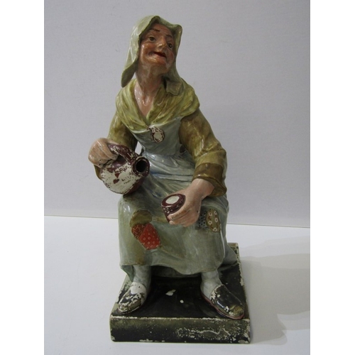 6 - VICTORIAN STAFFORDSHIRE, pair of early square base figures 