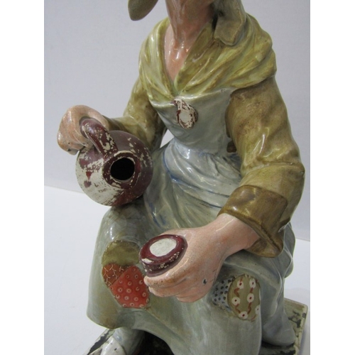 6 - VICTORIAN STAFFORDSHIRE, pair of early square base figures 