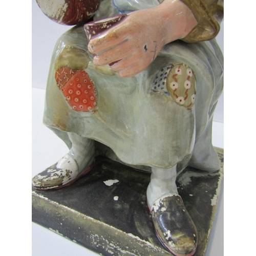 6 - VICTORIAN STAFFORDSHIRE, pair of early square base figures 