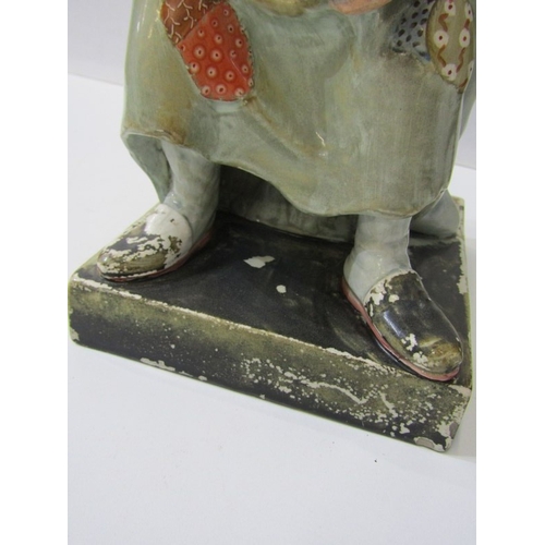 6 - VICTORIAN STAFFORDSHIRE, pair of early square base figures 