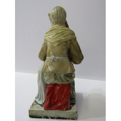 6 - VICTORIAN STAFFORDSHIRE, pair of early square base figures 