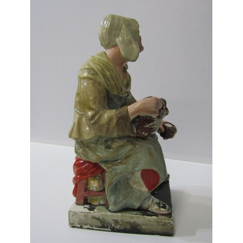 6 - VICTORIAN STAFFORDSHIRE, pair of early square base figures 