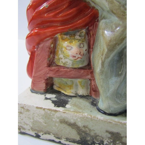 6 - VICTORIAN STAFFORDSHIRE, pair of early square base figures 