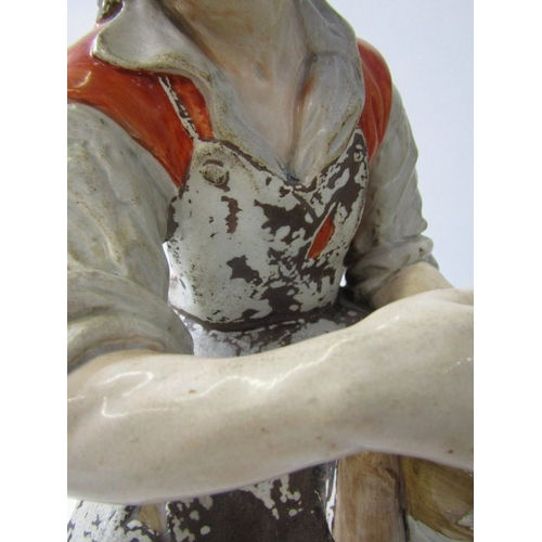 6 - VICTORIAN STAFFORDSHIRE, pair of early square base figures 