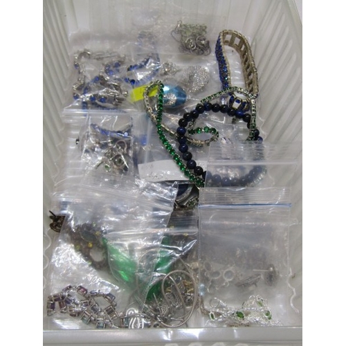 397 - COSTUME JEWELLERY, a good selection of stone set costume jewellery including bracelets, necklaces ea... 