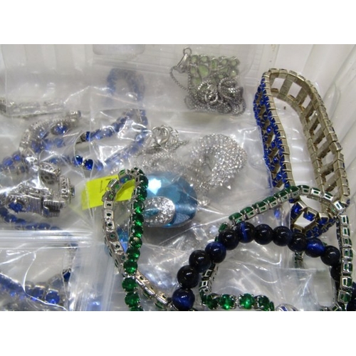 397 - COSTUME JEWELLERY, a good selection of stone set costume jewellery including bracelets, necklaces ea... 