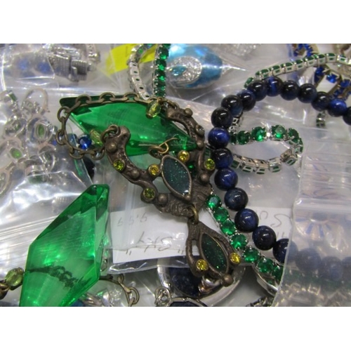 397 - COSTUME JEWELLERY, a good selection of stone set costume jewellery including bracelets, necklaces ea... 
