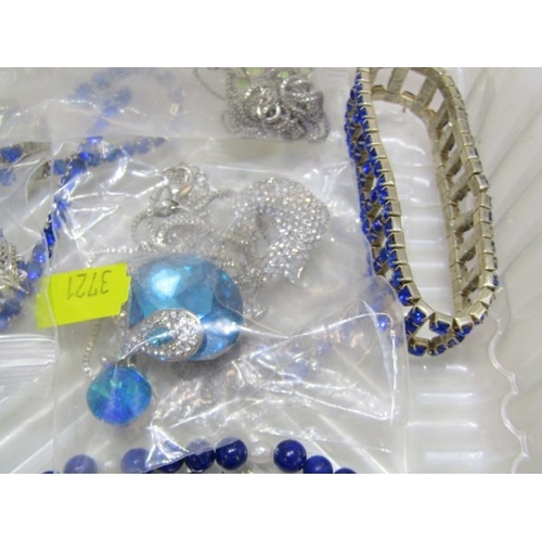 397 - COSTUME JEWELLERY, a good selection of stone set costume jewellery including bracelets, necklaces ea... 
