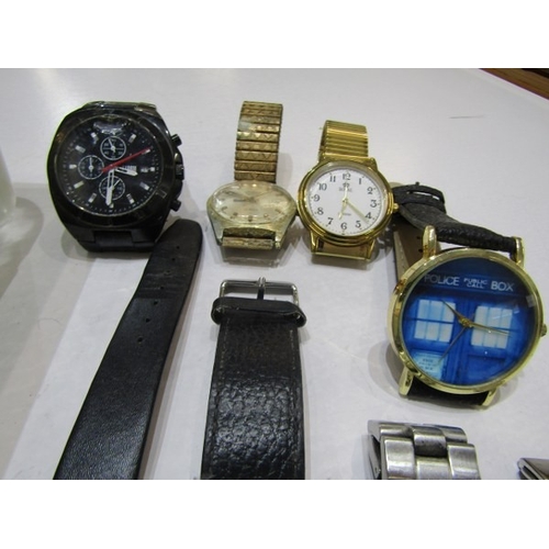 398 - GOOD SELECTION OF GENTS WRIST WATCHES, including Swatch Chronograph, Sekonda, Accurist, Superdry, St... 