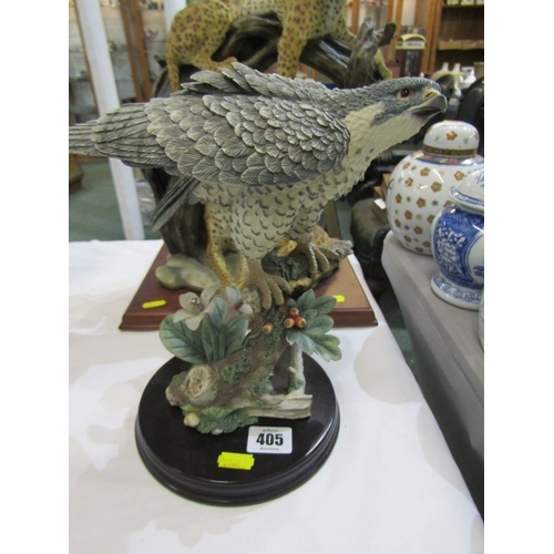 405 - ANIMAL AND BIRD ORNAMENTS, tigers on a tree base, together with a pheasant by Russell Willis and and... 