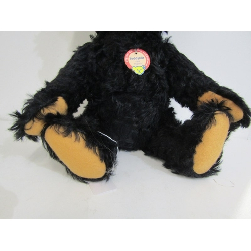 412 - STEIFF TEDDIES, 2 Steiff teddy bears; blonde classic 1920 teddy bear, no 000645 and black Original b... 