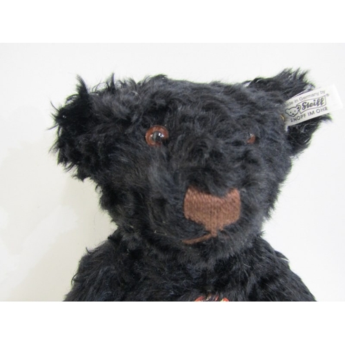 412 - STEIFF TEDDIES, 2 Steiff teddy bears; blonde classic 1920 teddy bear, no 000645 and black Original b... 