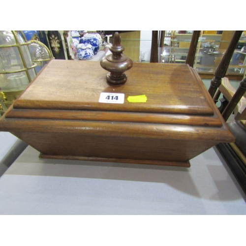 414 - WOODEN BOXES, 6 various wood boxes including 1 marked 'Taormina 1945'