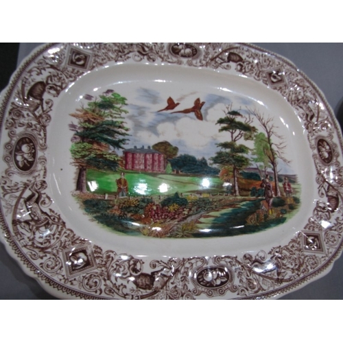 418 - MASON'S 'Game Birds' meat plate depicting game birds, together with other various redware china