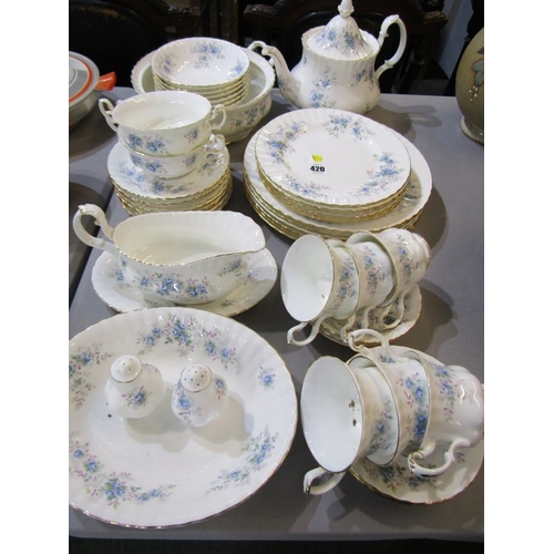 420 - ROYAL ALBERT, collection of Royal Albert 'Blue Blossom' tea and dinner ware, including tea pot, grav... 