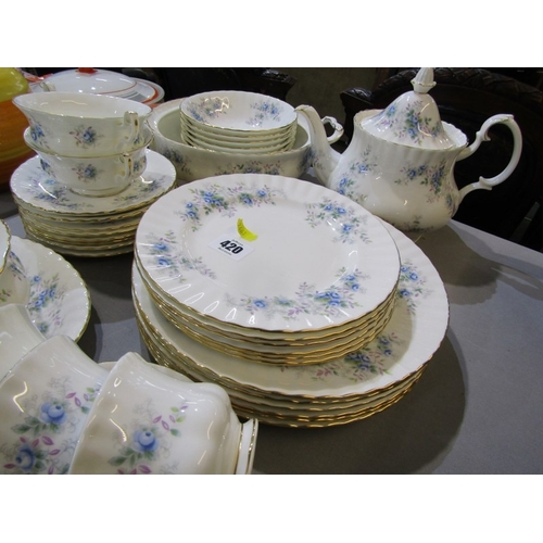 420 - ROYAL ALBERT, collection of Royal Albert 'Blue Blossom' tea and dinner ware, including tea pot, grav... 