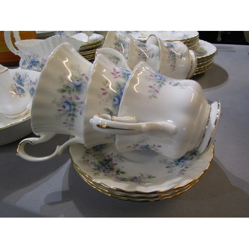 420 - ROYAL ALBERT, collection of Royal Albert 'Blue Blossom' tea and dinner ware, including tea pot, grav... 